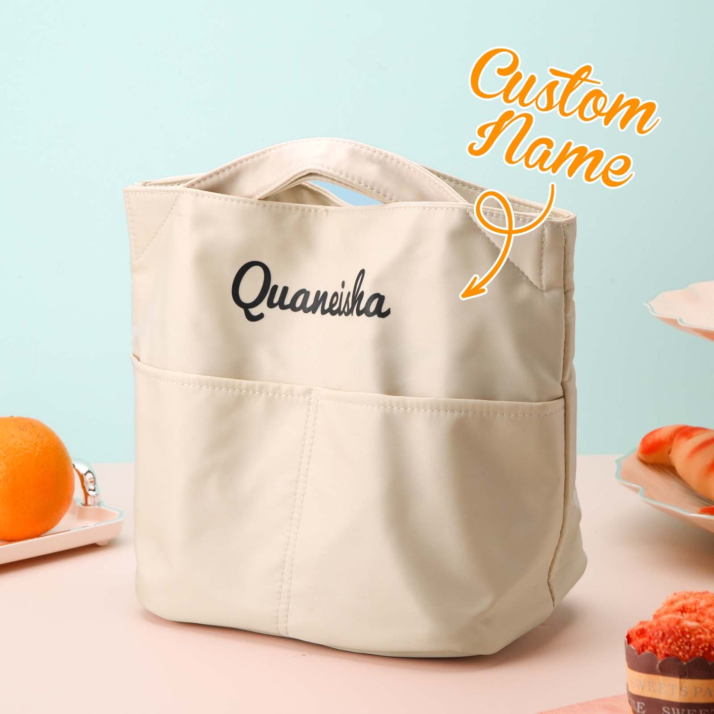 Personalized Lunch Bag Mini Tote Bag with Name Gift for Children