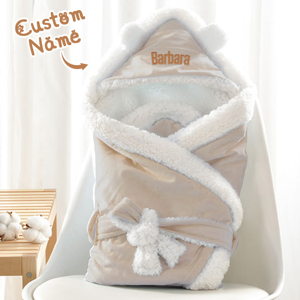 Personalized Baby Swaddle Blanket with Embroidered Name Sleeping Bag for Newborns and Infants