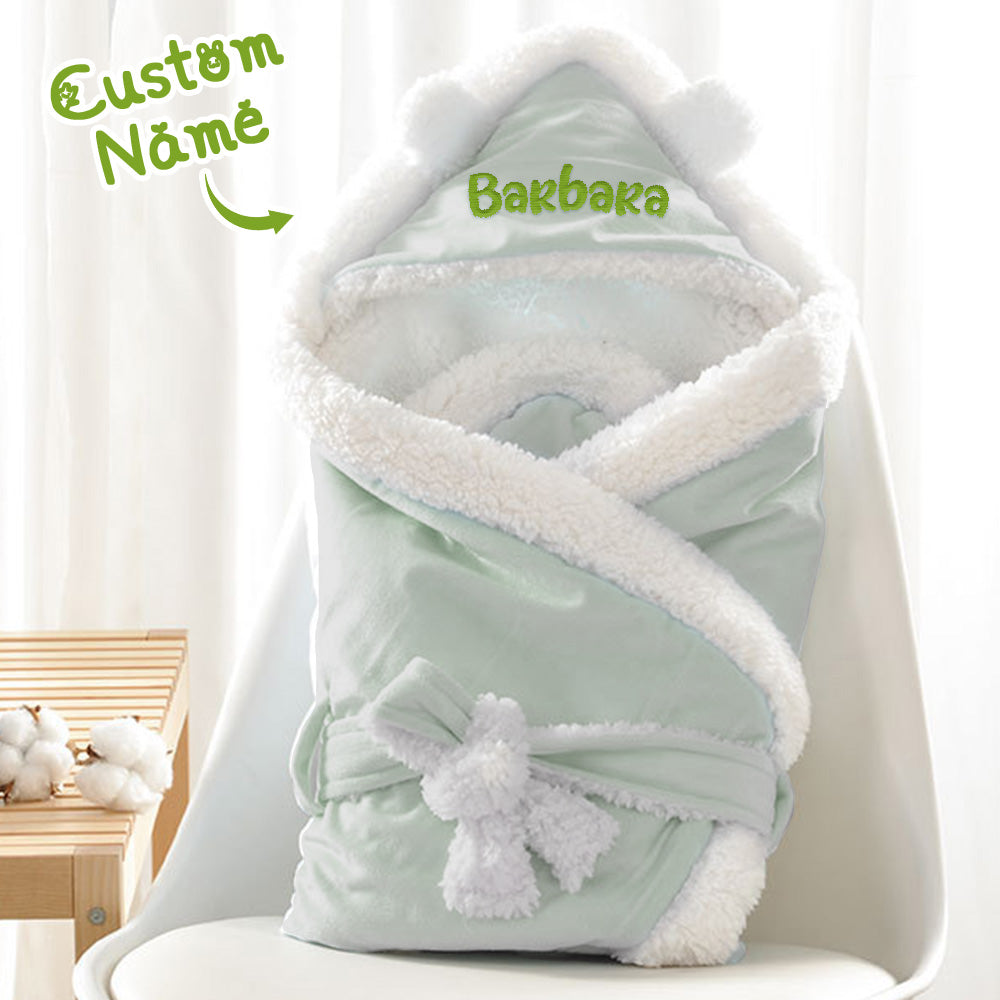 Personalized Baby Swaddle Blanket with Embroidered Name Sleeping Bag for Newborns and Infants