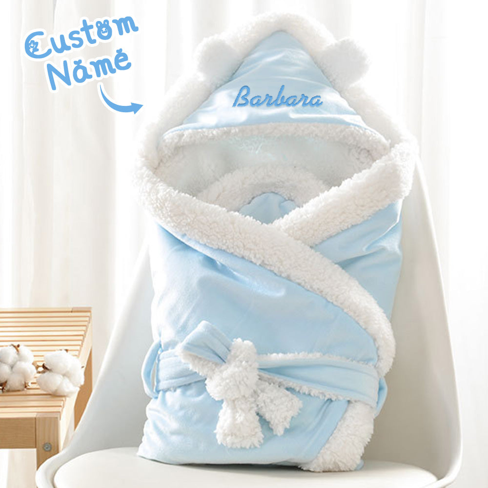 Personalized Baby Swaddle Blanket with Embroidered Name Sleeping Bag for Newborns and Infants