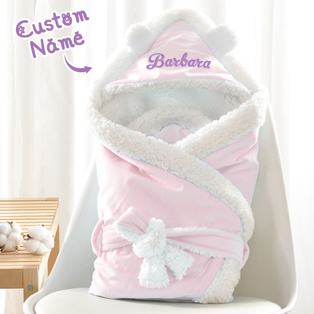 Personalized Baby Swaddle Blanket with Embroidered Name Sleeping Bag for Newborns and Infants