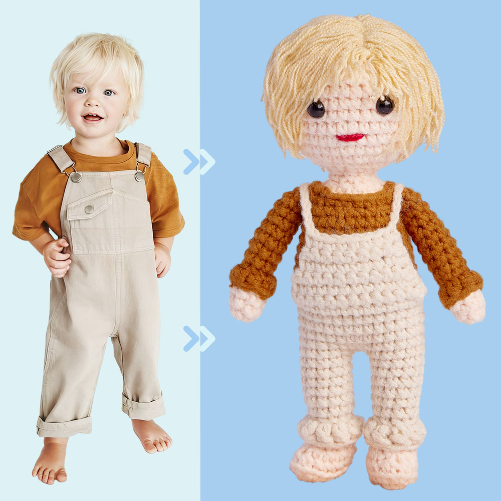 Custom Crochet Doll Personalized Gifts Handwoven Mini Look alike Dolls - Cute Kid Doll