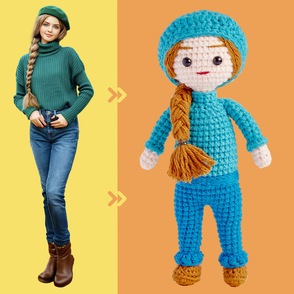 Custom Crochet Doll Personalized Gifts Handwoven Mini Look alike Dolls - Cute Kid Doll