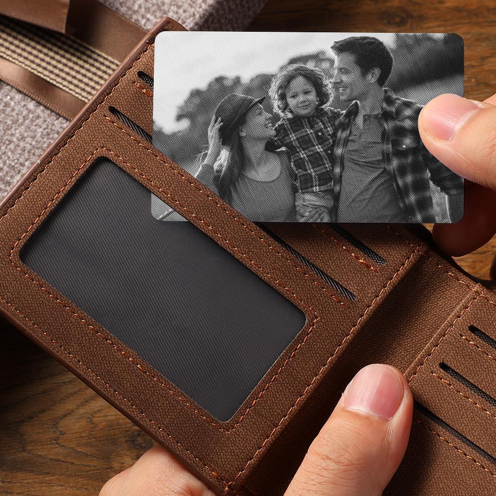 Custom Photo Wallet Insert Card Black