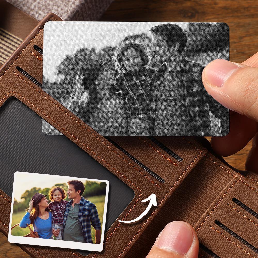 Custom Photo Wallet Insert Card Black