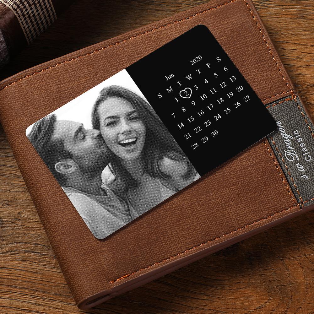 Custom Photo Calendar Wallet Insert Card Anniversary Gift