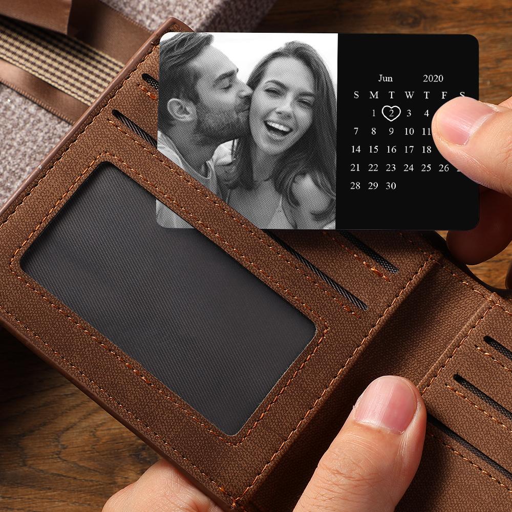 Custom Photo Calendar Wallet Insert Card Anniversary Gift