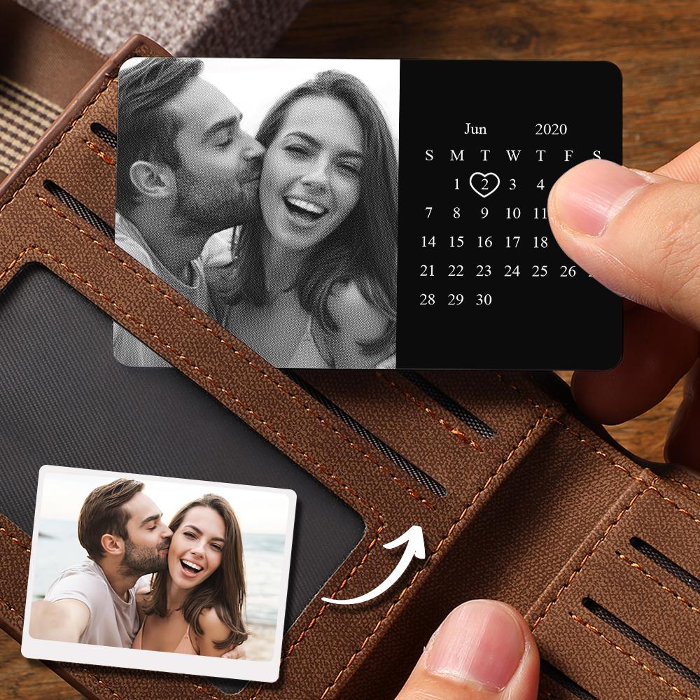 Custom Photo Calendar Wallet Insert Card Anniversary Gift