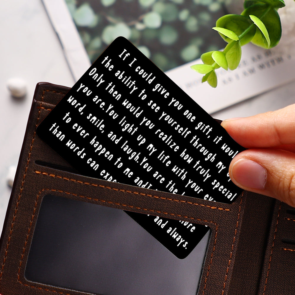 Custom Wallet Card With Text Message Card Engraved Gift For Him