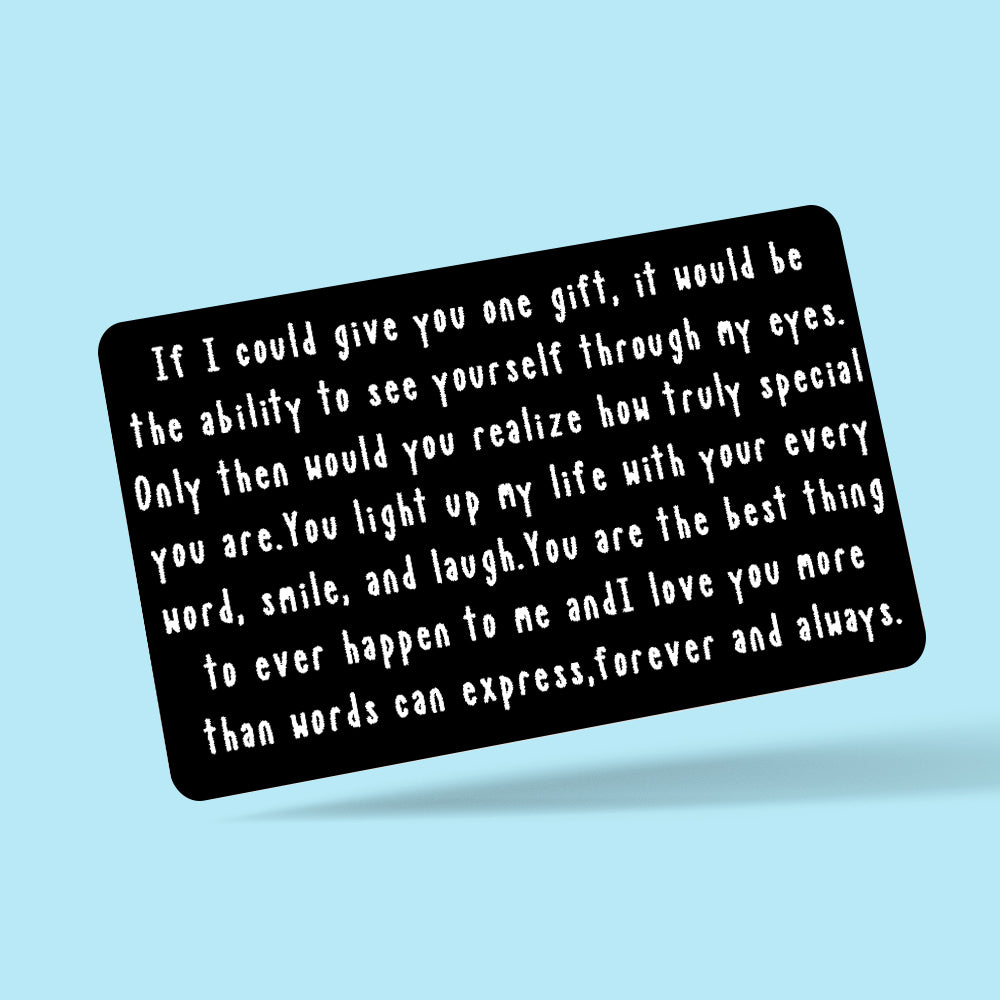 Custom Wallet Card With Text Message Card Engraved Gift For Him