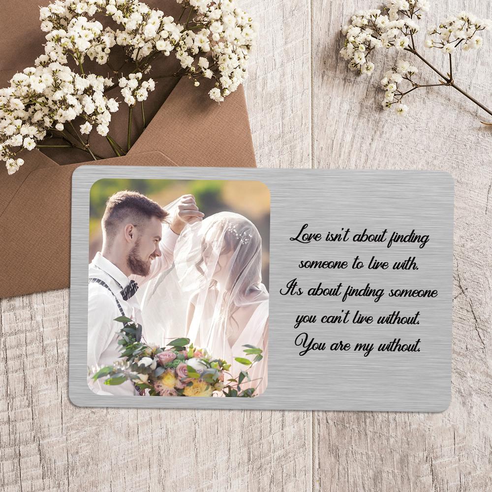 Custom Photo Wallet Card Metal Wallet Card Keepsake Gift For Couple