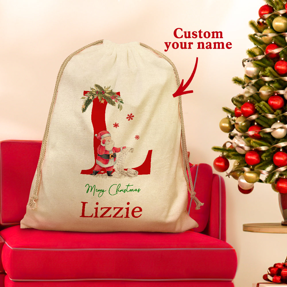 Personalised Santa Sack Christmas Gift Bag with Drawstring Large Christmas Sacks for Party Decorations