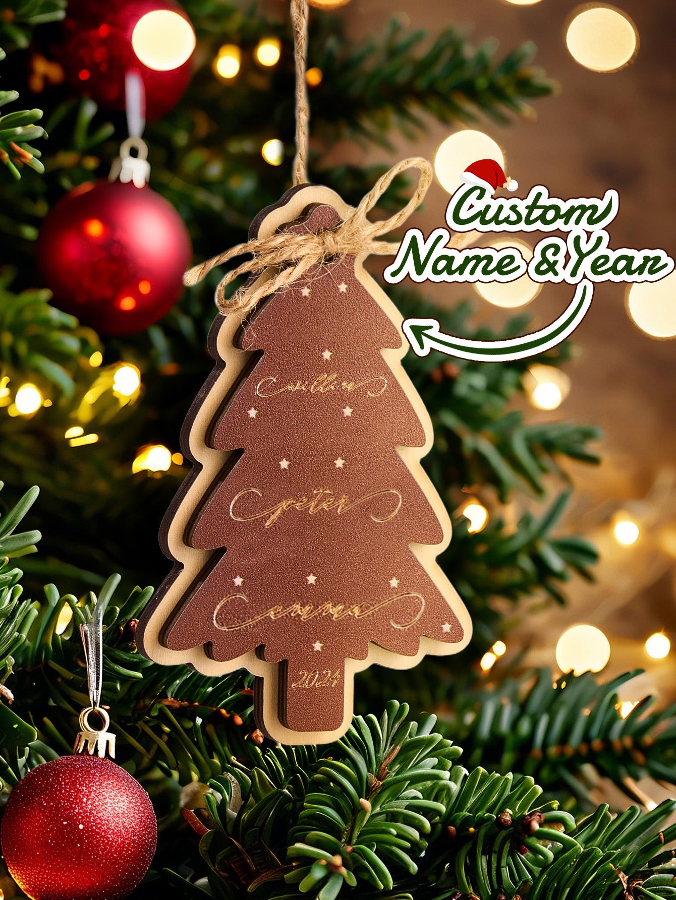 Personalized Family Christmas Ornament Christmas Tree with Family Names Ornament