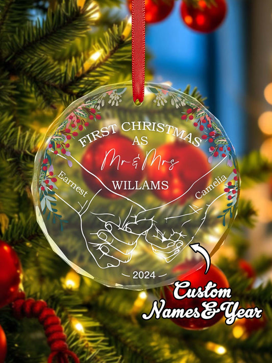 Personalized Holding Hands Ornament First Christmas Ornament Gift for Couple