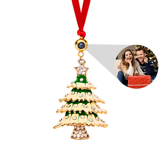 Personalized Photo Projection Ornaments Diamond Hollow Christmas Tree Photo Ornaments Best Gifts for Christmas