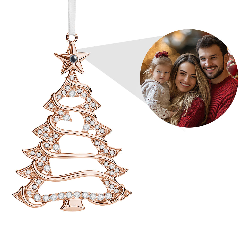 Personalized Projection Ornaments Christmas Shape with Stone Photo Ornaments Christmas Gifts For Family