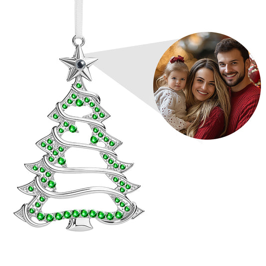 Personalized Projection Ornaments Christmas Shape with Stone Photo Ornaments Christmas Gifts For Family