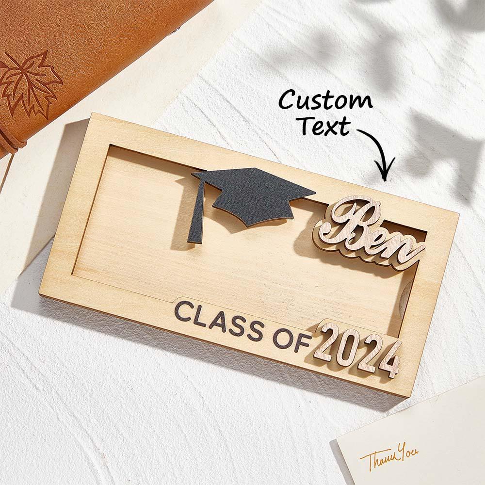 Custom Engraved Wooden Money Box – Perfect Graduation Gift