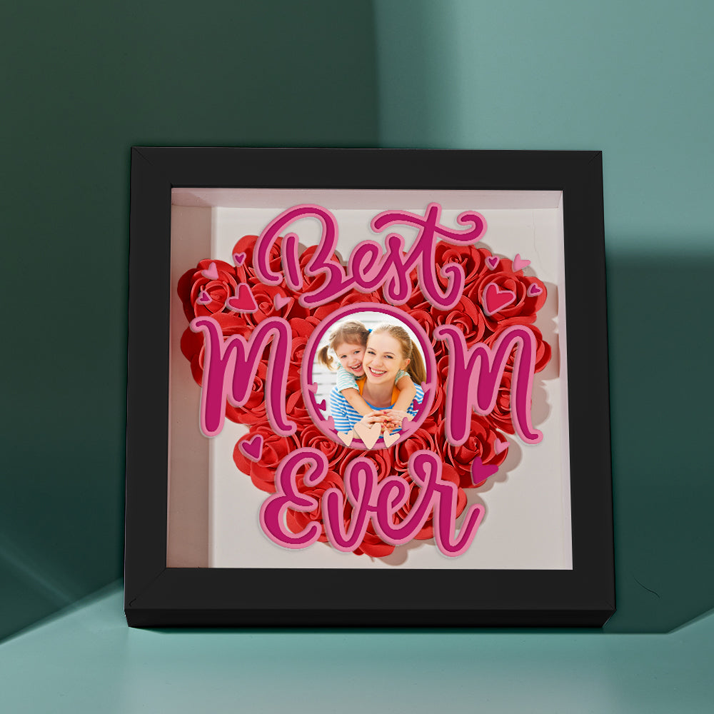 Personalized Photo Flower Shadow Box Frame Mother's Day Gift