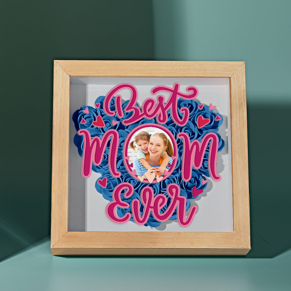 Personalized Photo Flower Shadow Box Frame Mother's Day Gift