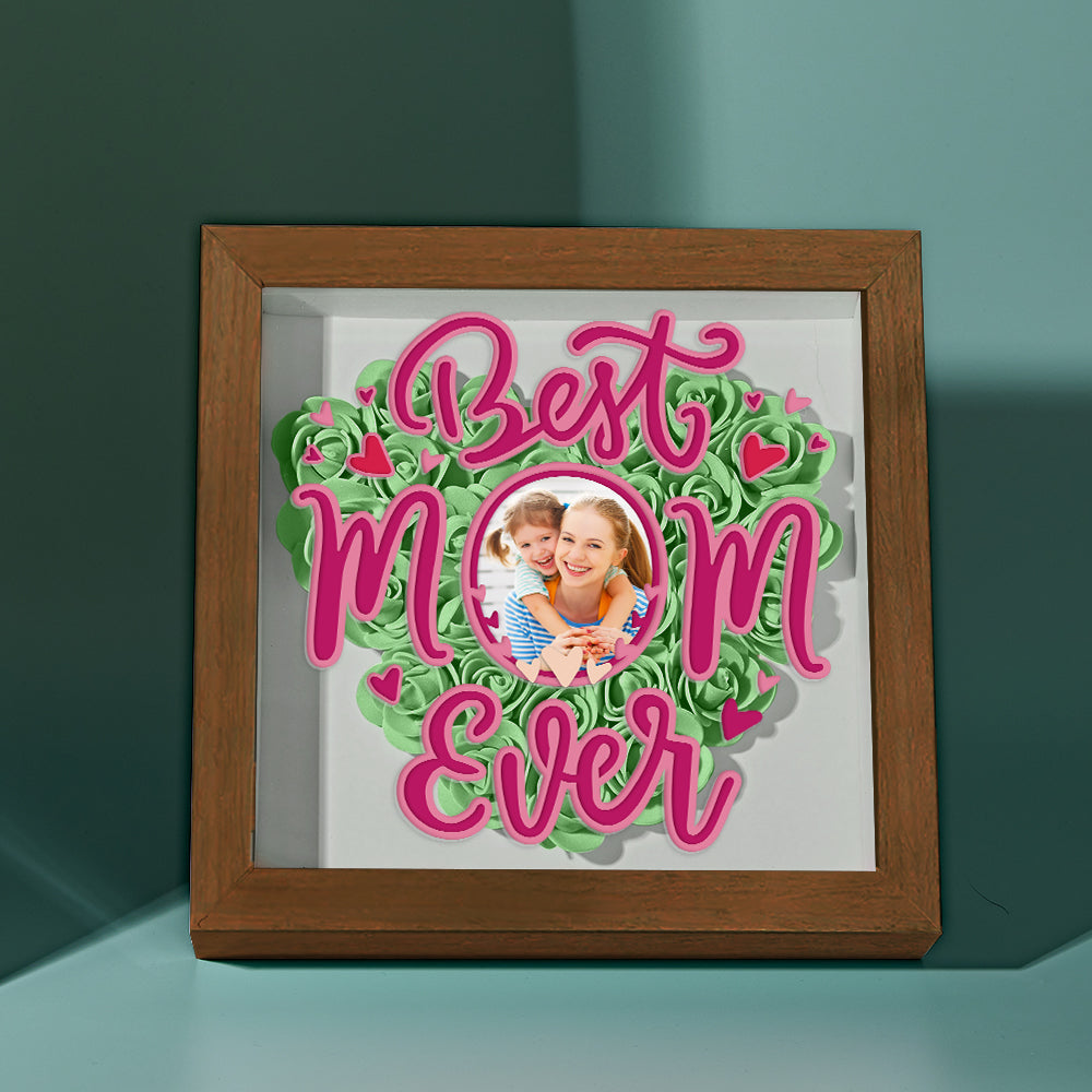 Personalized Photo Flower Shadow Box Frame Mother's Day Gift