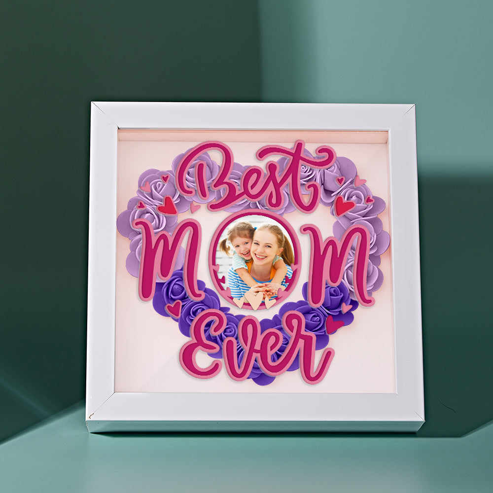 Personalized Photo Flower Shadow Box Frame Mother's Day Gift