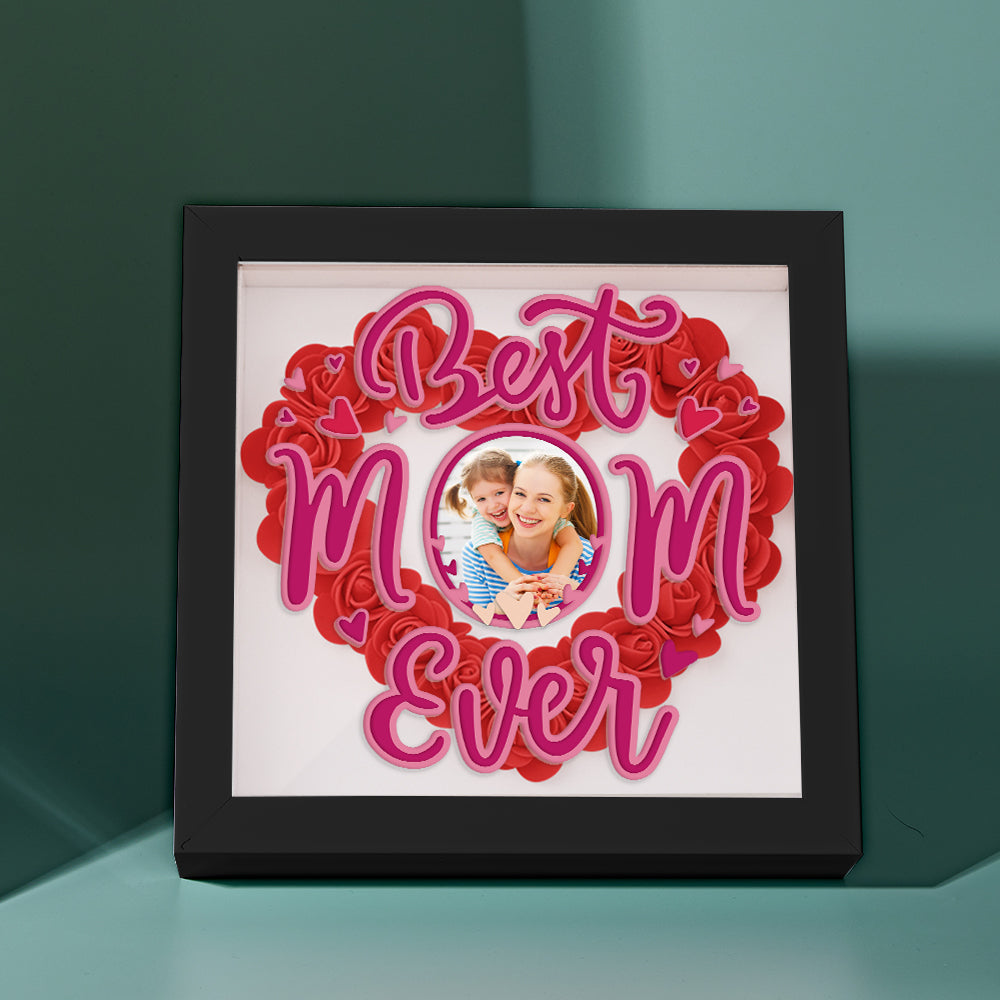 Personalized Photo Flower Shadow Box Frame Mother's Day Gift