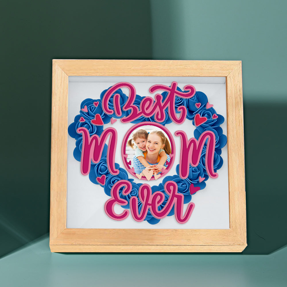 Personalized Photo Flower Shadow Box Frame Mother's Day Gift