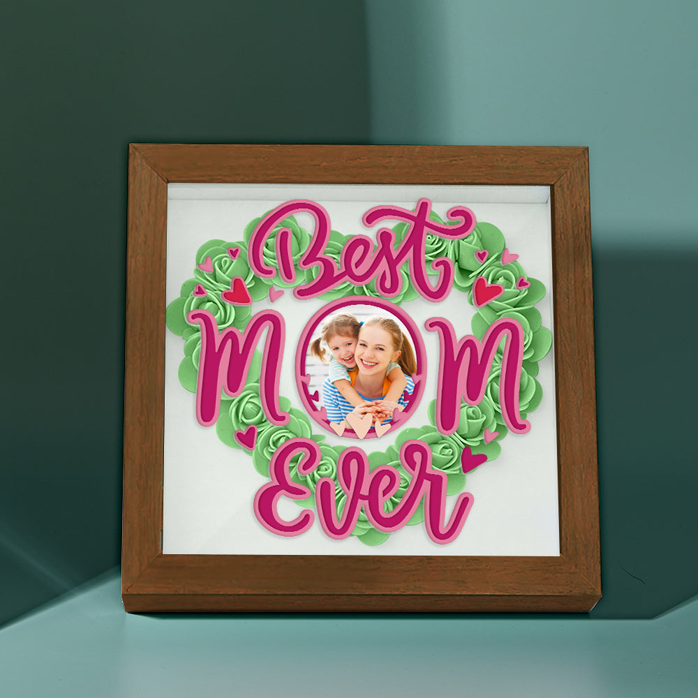 Personalized Photo Flower Shadow Box Frame Mother's Day Gift