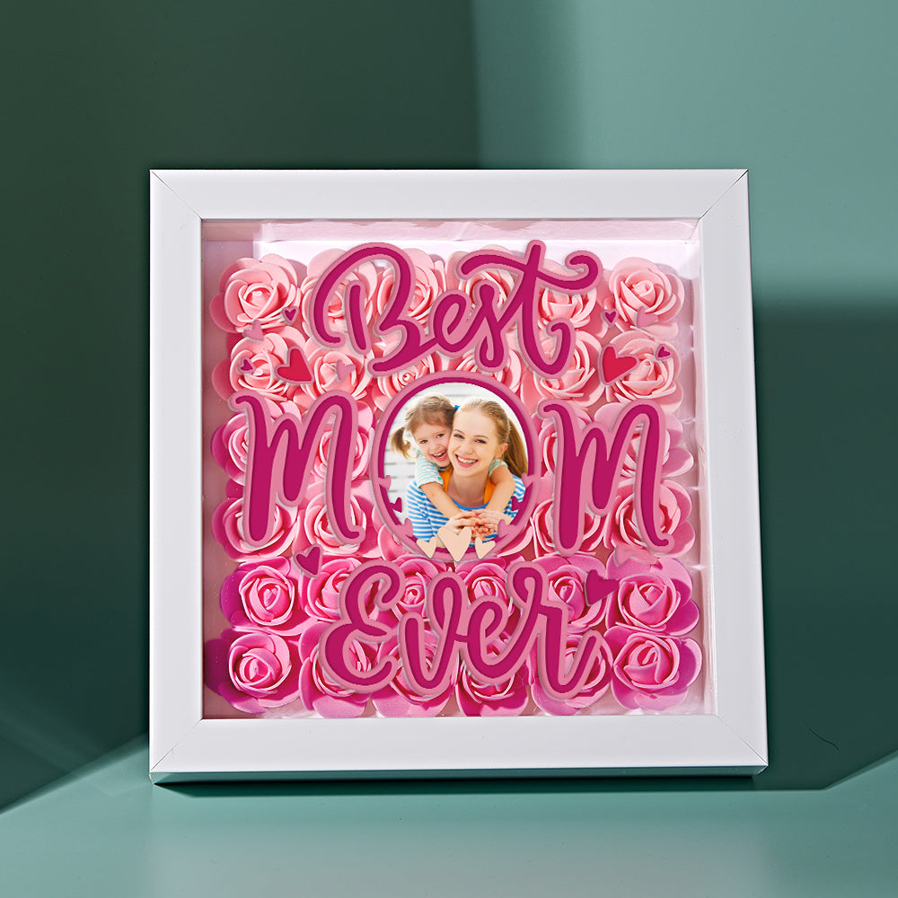 Personalized Photo Flower Shadow Box Frame Mother's Day Gift