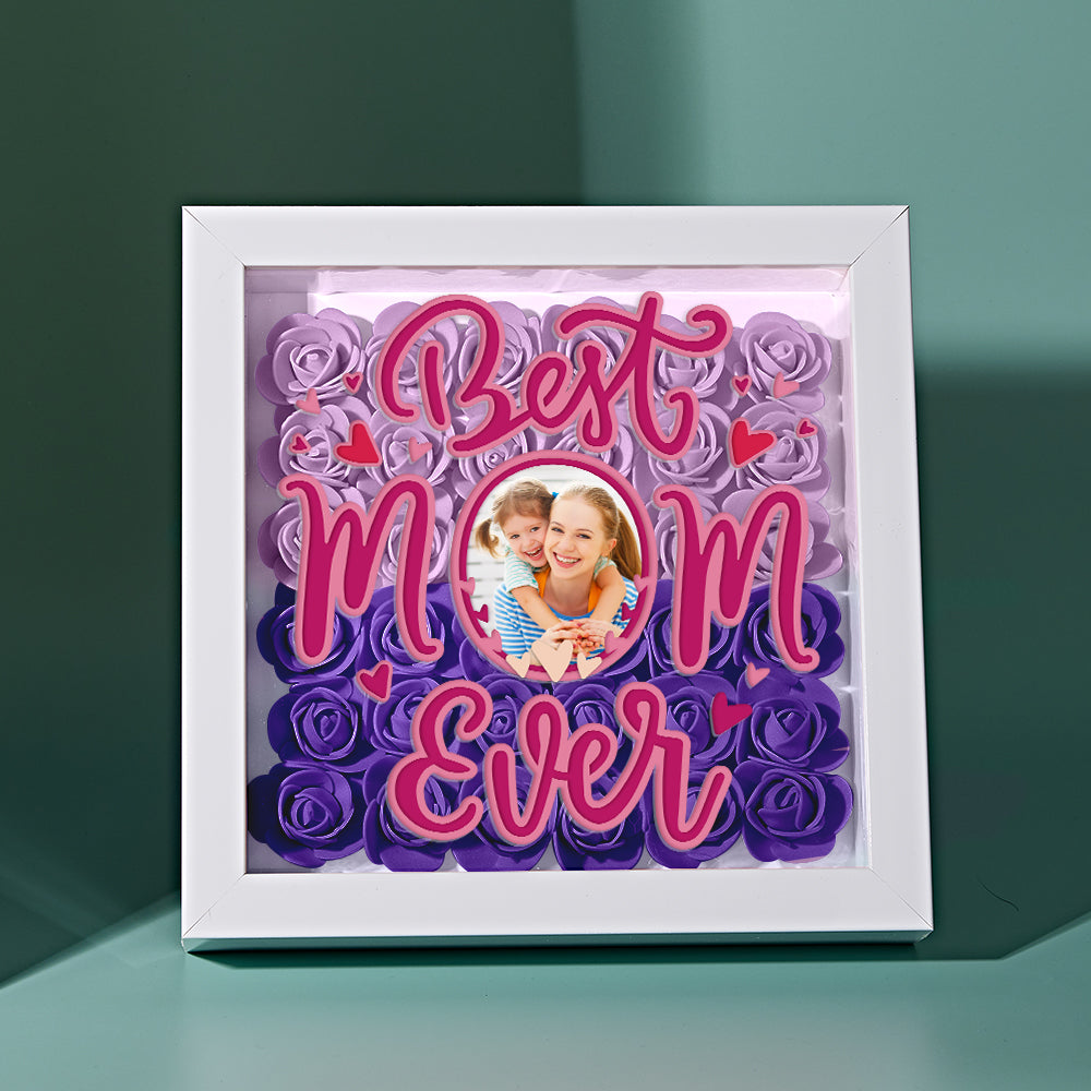 Personalized Photo Flower Shadow Box Frame Mother's Day Gift