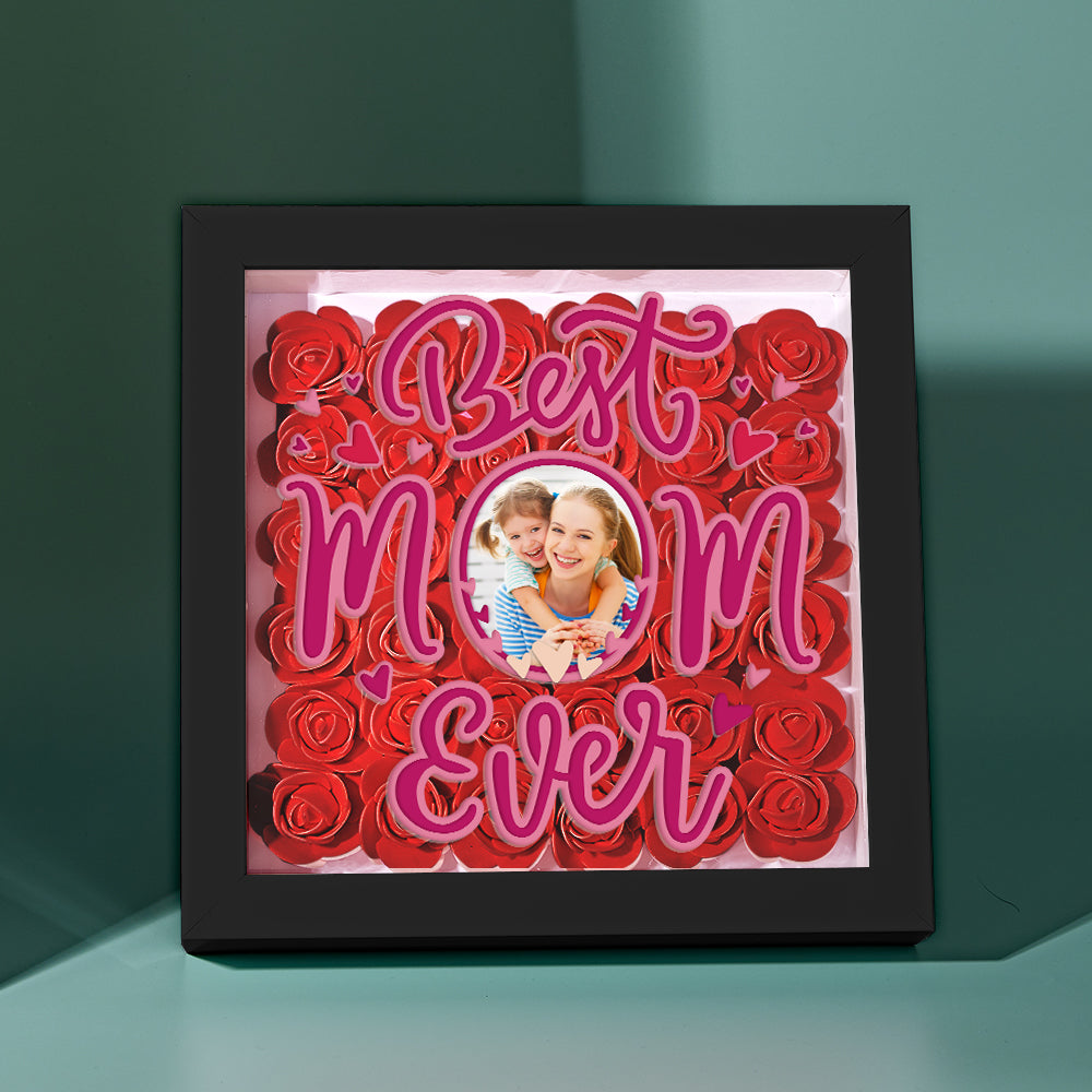 Personalized Photo Flower Shadow Box Frame Mother's Day Gift