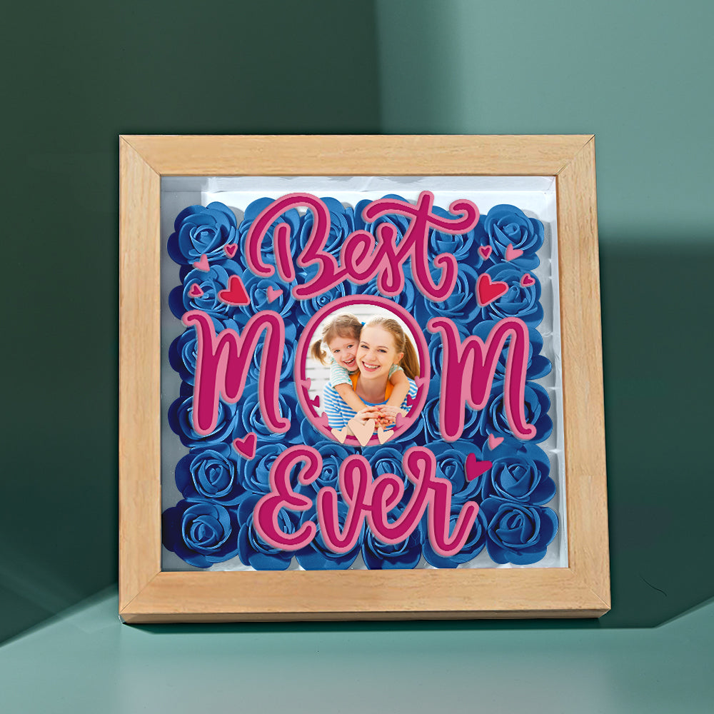 Personalized Photo Flower Shadow Box Frame Mother's Day Gift