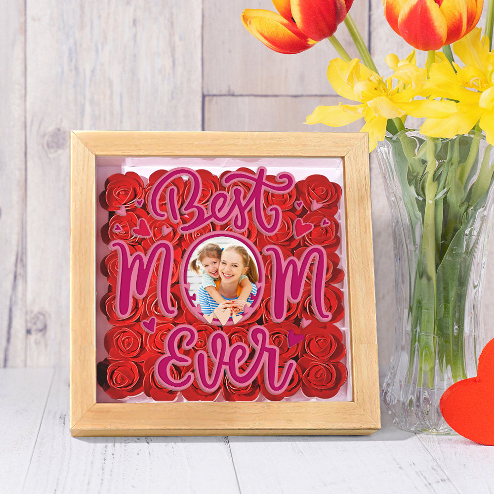 Personalized Photo Flower Shadow Box Frame Mother's Day Gift