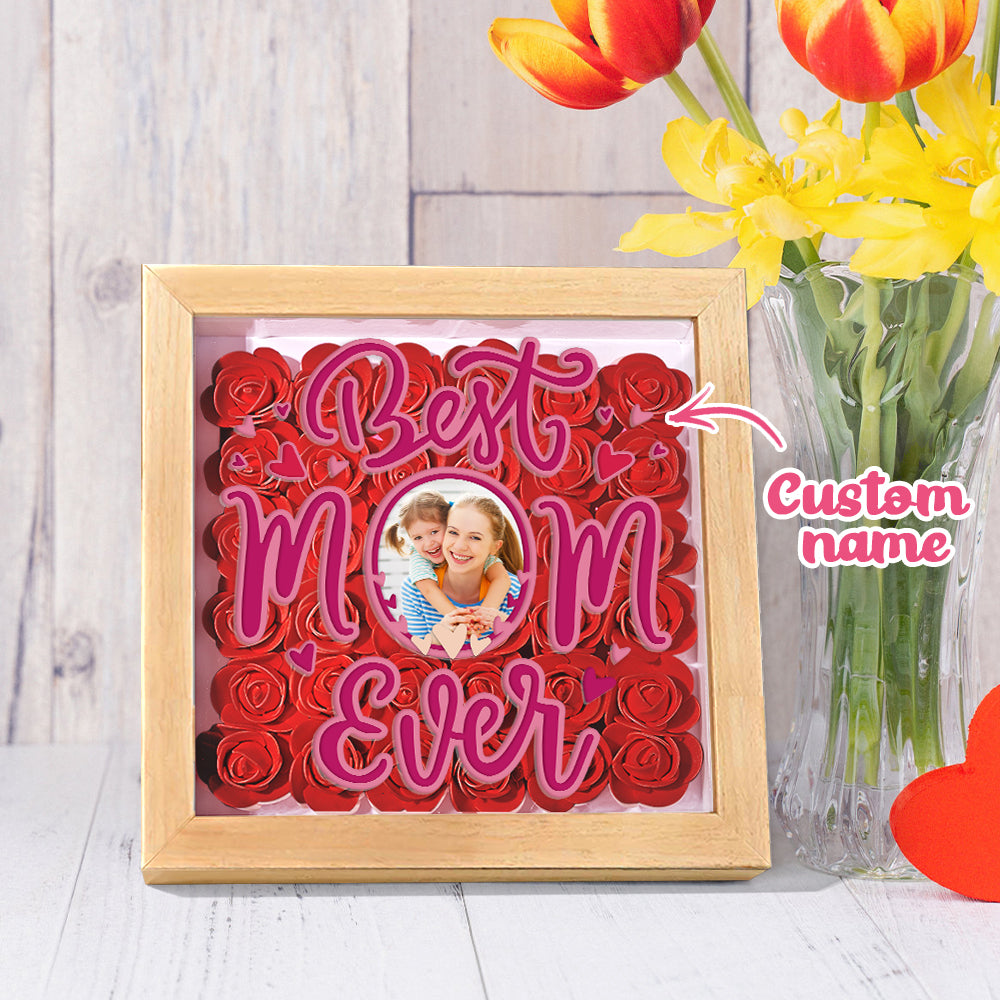 Personalized Photo Flower Shadow Box Frame Mother's Day Gift