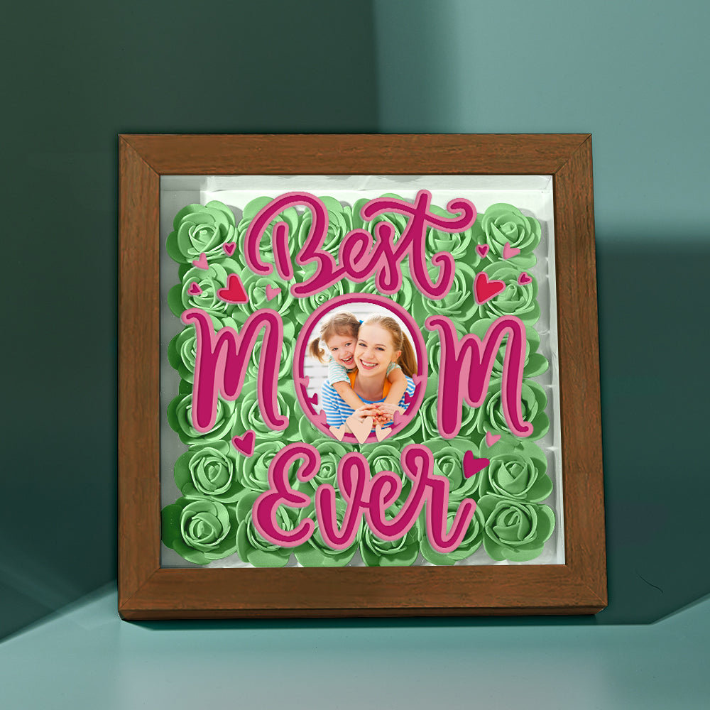 Personalized Photo Flower Shadow Box Frame Mother's Day Gift