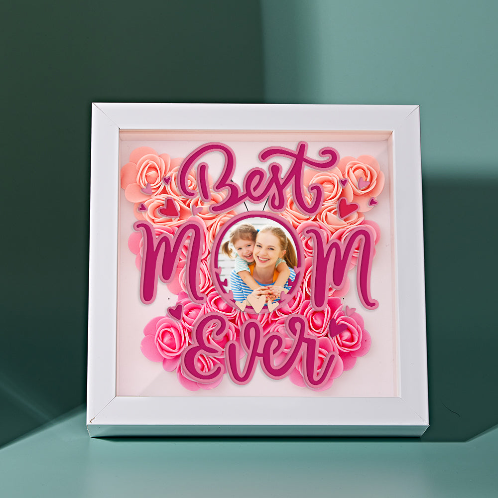 Personalized Photo Flower Shadow Box Frame Mother's Day Gift