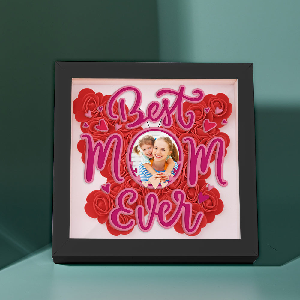 Personalized Photo Flower Shadow Box Frame Mother's Day Gift