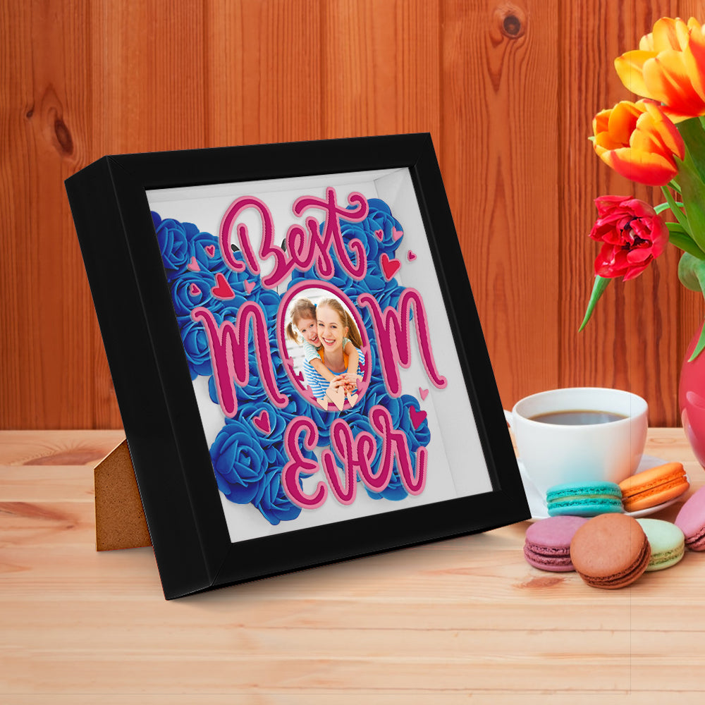 Personalized Photo Flower Shadow Box Frame Mother's Day Gift