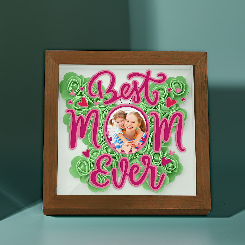 Personalized Photo Flower Shadow Box Frame Mother's Day Gift