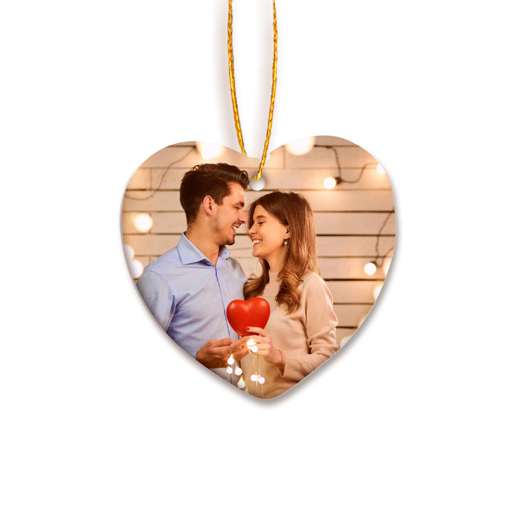 Custom Calendar Photo Heart Shaped Ceramics Ornament