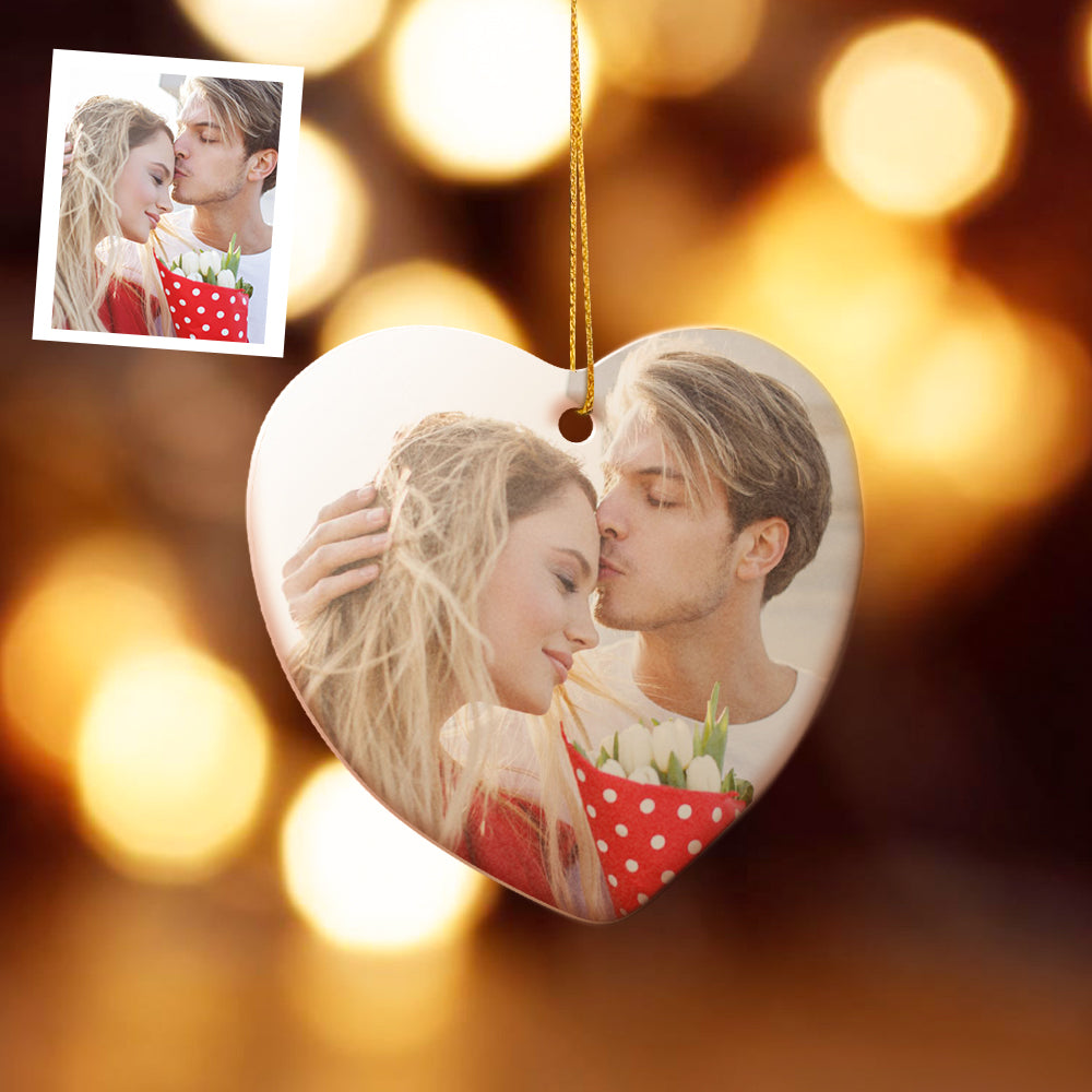 Personalized Heart Ceramics Ornament Photo Hanging Ornaments