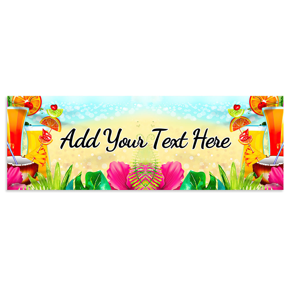 Custom Hawaiian Aloha Party Decoration Summer Beach Backdrop Party Banner