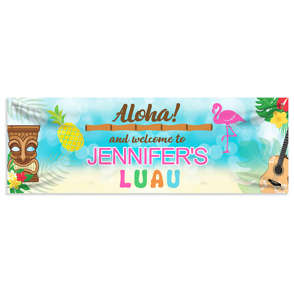 Custom Hawaiian Aloha Party Decoration Summer Beach Backdrop Party Banner