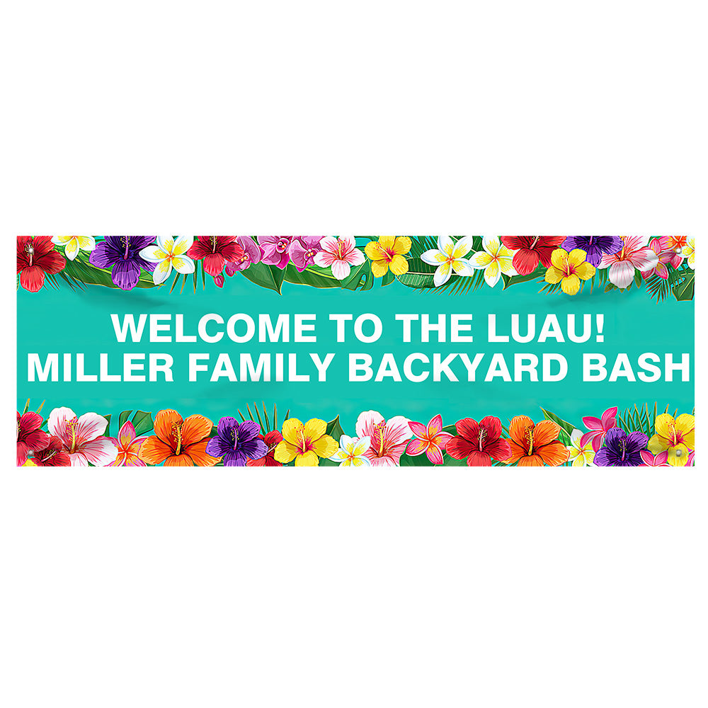 Custom Hawaiian Aloha Party Decoration Summer Beach Backdrop Party Banner