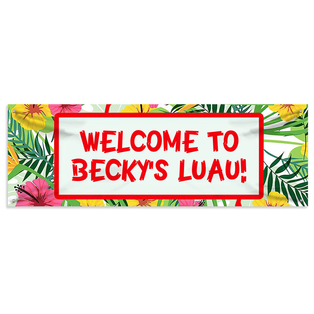 Custom Hawaiian Aloha Party Decoration Summer Beach Backdrop Party Banner