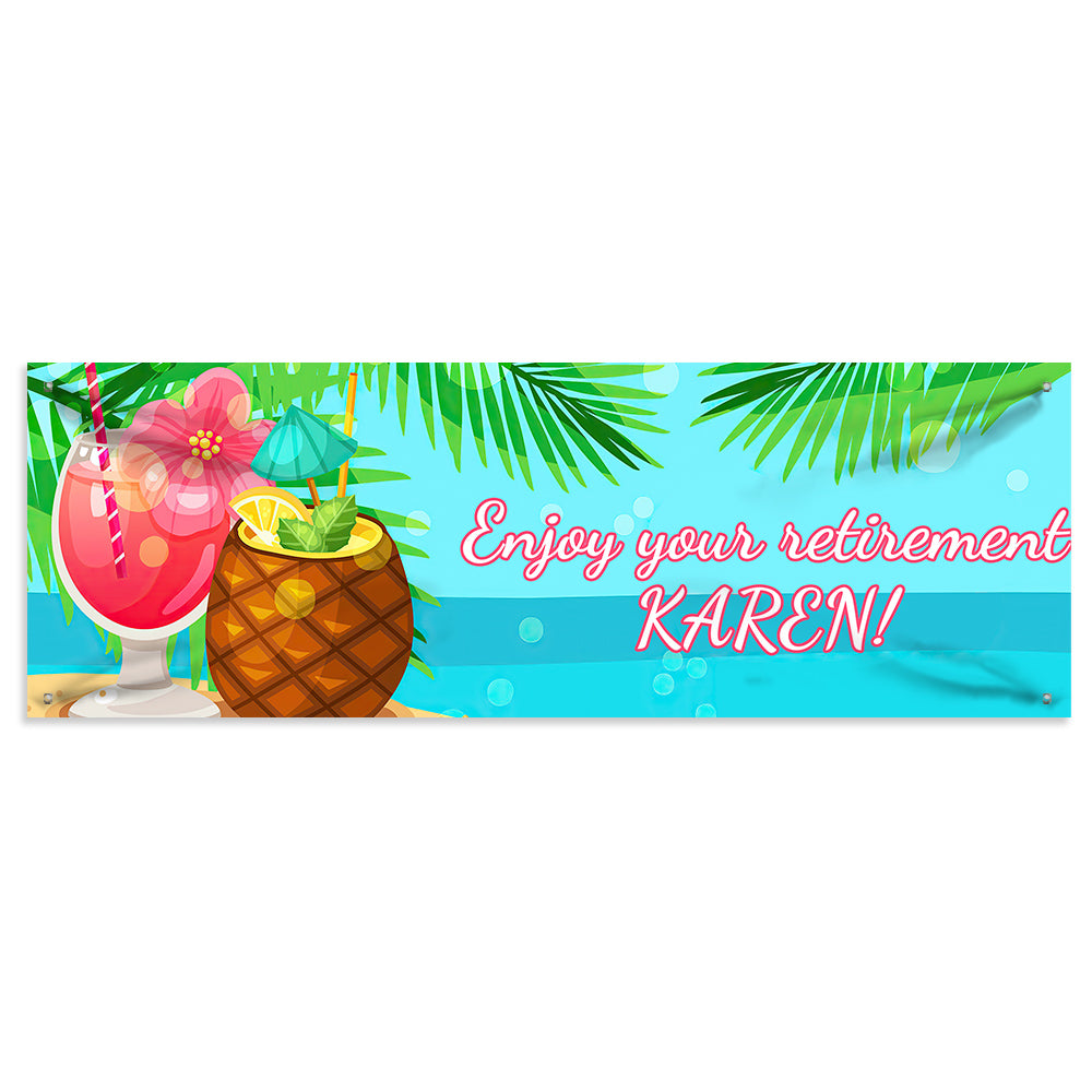 Custom Hawaiian Aloha Party Decoration Summer Beach Backdrop Party Banner