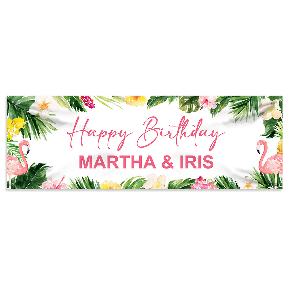 Custom Hawaiian Aloha Party Decoration Summer Beach Backdrop Party Banner