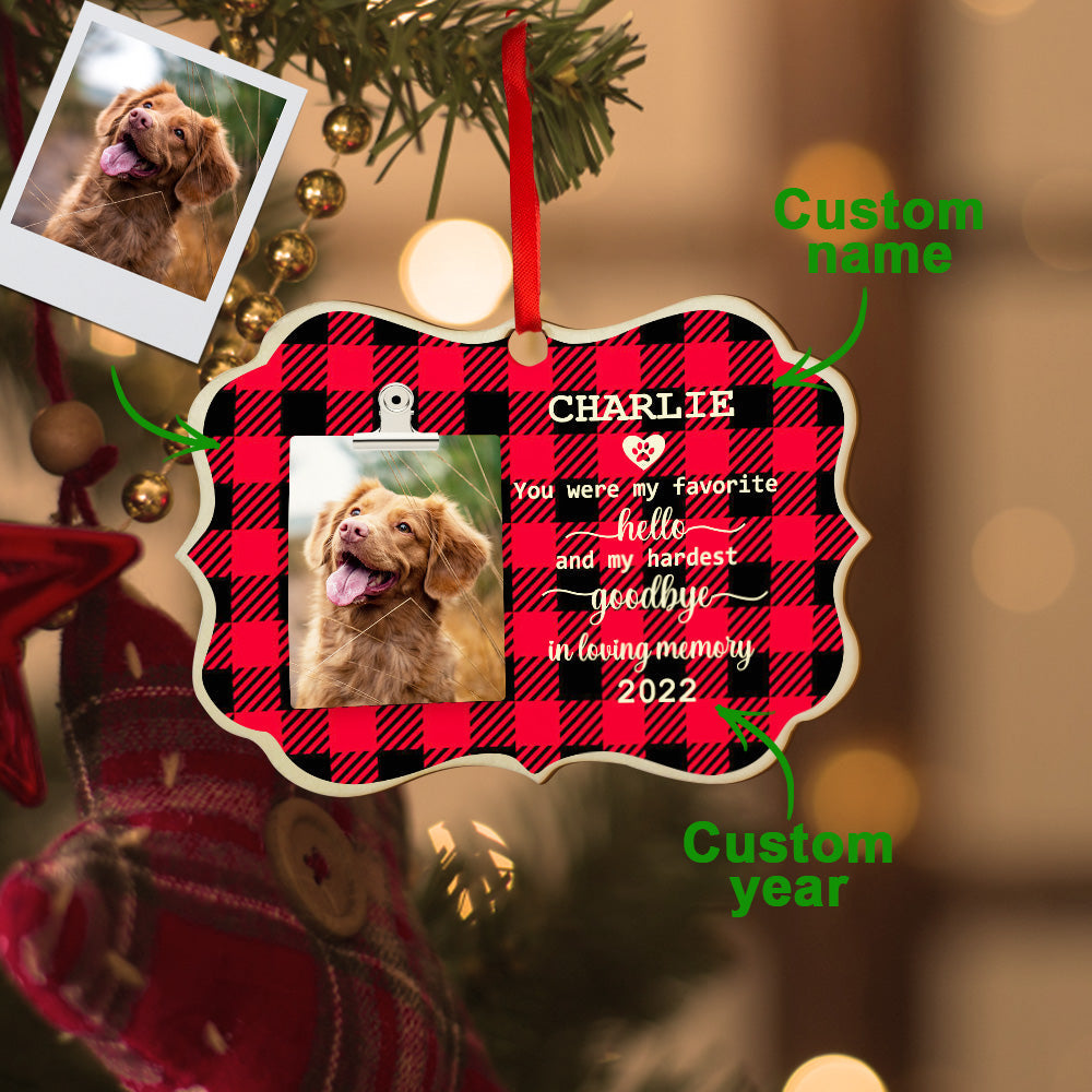 Personalized Christmas Ornament Wooden Pet Memorial Plaque Christmas Gift for Pet Lovers