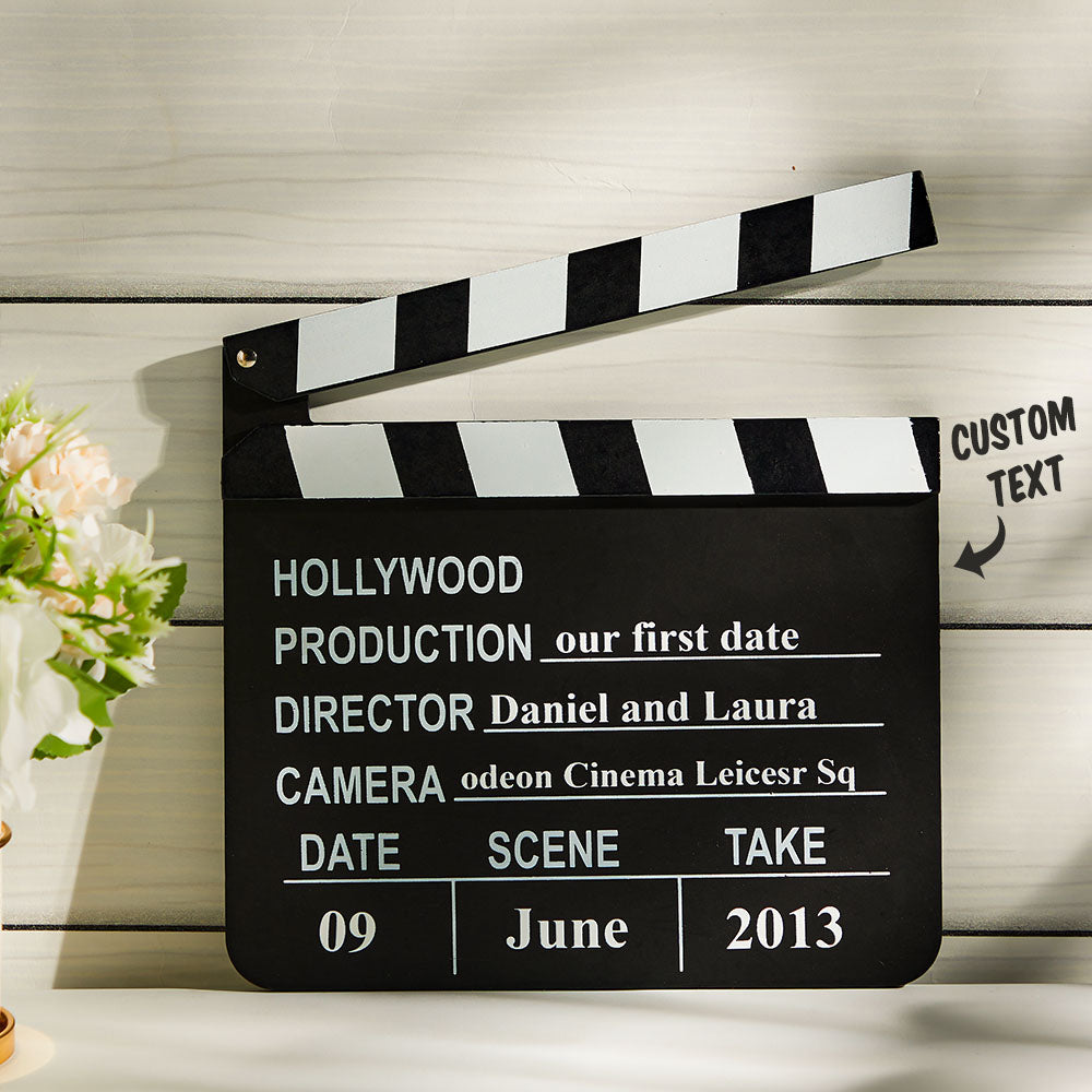 Personalized Film Plaque Custom Engraved Openable Film Clapper Plaque Gift for Lover